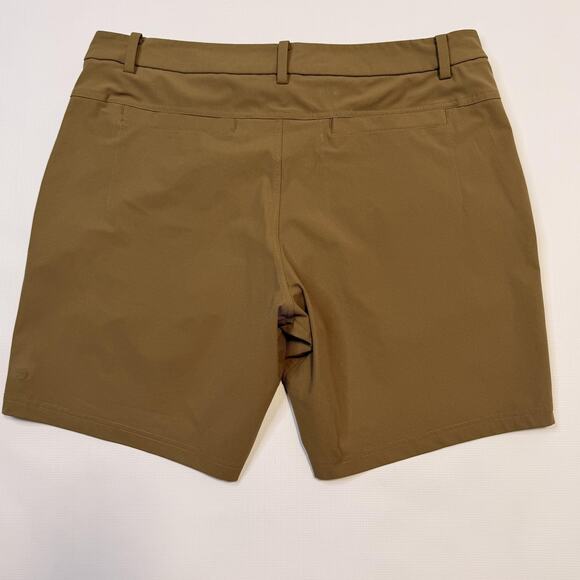 Lululemon Commission Short Mens 38 Brown Khaki Chino Golf Warpstreme Stretch - Picture 2 of 11